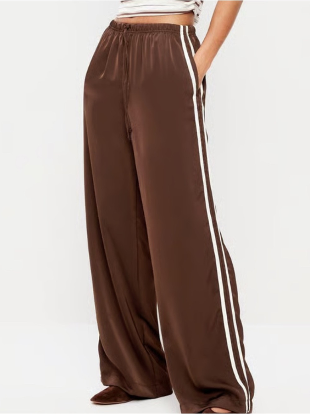 Old navy High-Waisted Satin Track Pants Nwot